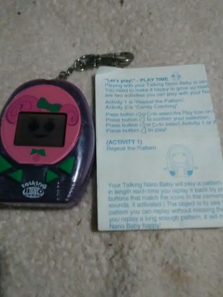 | Talking Nano Baby | Virtual Pet | Giga Pets | Tamagotchi | 1997 Keychain Toy |
