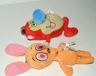 Ren And Stimpy Plush Stuffed Animals Nickelodeon 8 " 11 " Cartoon Characters