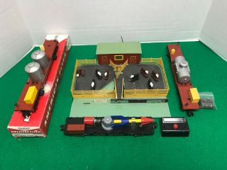 American Flyer Operating Stockyard,  Rocket Launcher Car,  2 Track Cleaning Cars