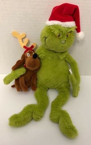 Manhattan Toy Grinch & Max 15 " Plush Set 2018 Dr Seuss Christmas Stuffed Pair