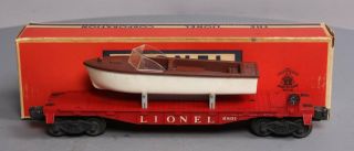 Lionel 6801 Lionel Flatcar W/brown & White Boat/box