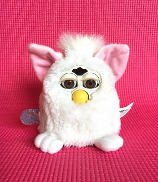 1999 Furby White With Brown Eyes Tiger Electronics Still