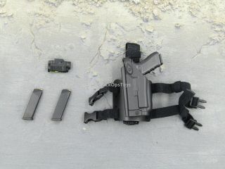 1/6 scale toy US Army Pilot China Expo Left Black Pistol & Drop Leg Holster 2