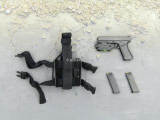 1/6 scale toy US Army Pilot China Expo Left Black Pistol & Drop Leg Holster 3