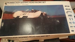 Vintage 1966 Strombecker Sebring Road Racing 1/32 Scale Slot Car Race Set