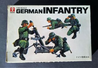 Vintage & Rare 1/48 Bandai German Infantry No13.  Figures Model Kit