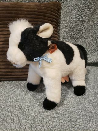 16 " Vintage 1991 Ty Clover The Cow White Black Stuffed Animal Plush Toy