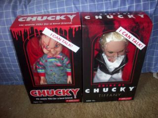 Mezco 15  Talking Chucky & Bride Of Chucky Tiffany Dolls Boxes