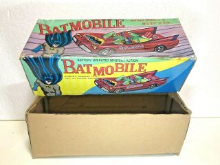 1960 ' s Taiwan Cien Ge Tin B/O Lincoln Futura Batmobile Toy Car EMPTY BOX W/ OB 2