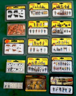 15 Assorted Figures And Cattle Assorted Makes Ho Scale S6xp2