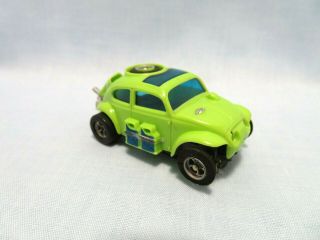 Vintage Aurora/afx Lime - Green Vw Baja Bug Slot Car - & Runs
