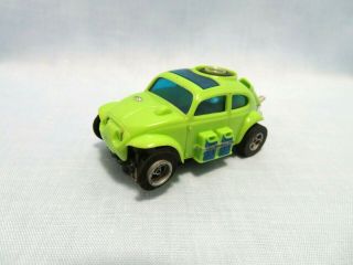 Vintage Aurora/AFX Lime - Green VW Baja Bug Slot Car - & RUNS 2