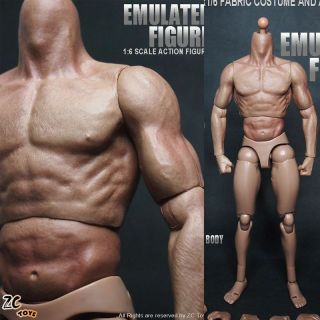 Zc Toys 1/6 Scale Male Action Figure Model Flexible Muscular Body No Head Sculpt