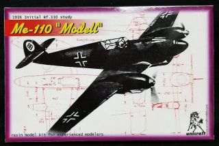 Unicraft 1/72 Me - 110 " Modell " 1936 Initial Bf.  110 Study Resin Model Kit