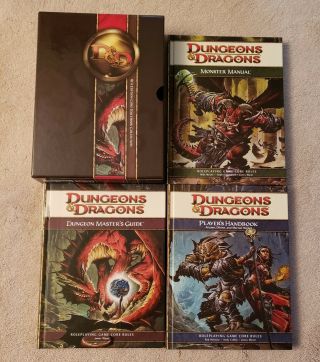 Wotc D&d 4e Dungeons & Dragons (4th Edition) Core Rulebooks Gift Set Box Dnd