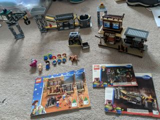 Lego Toy Story 7594 Sheriff /jail And Toy Story 3 Set 7596 Crane And Conveyor.