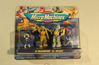 Vtg Micro Machines Power Rangers Mmpr Rare Dragonzord Vs Goldar Blue Putty Nos