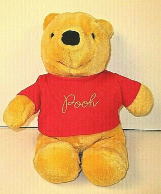 Vtg Sears Gund Disney Winnie The Pooh Bear Plush Stuffed Animal Red Sweater