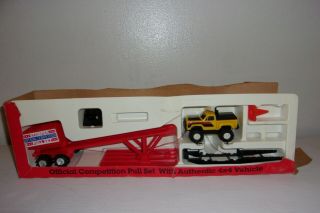 1980’s Schaper Stomper Yellow Value Line 1 Truck W/ Official Pull Sled & Box