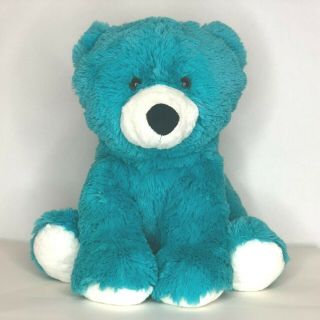 Wishpets 13 " Teddy Bear Teal Blue Color Plush A Wish Come True 2006 Nolee Euc