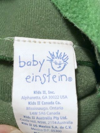 Baby Einstein Bard the Green Dragon Pre Disney Hand Puppet Kids II Inc.  EUC 4