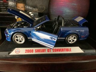 Ford 1:18 Shelby Collectibles 2008 Shelby Gt Conv Diecast Car,  Vista Blue/silver