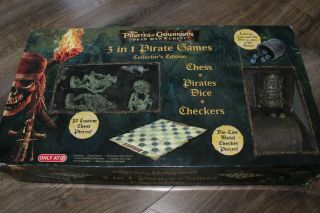 Disney Pirates of the Caribbean 3 in 1 Chess Pirates Dice Checkers RARE Complete 2