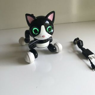 Zoomer Kitty Interactive Cat - Black & White Spin Master W Charge Cord