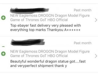 HTF Rhaegal - Eaglemoss Dragon Model Figure Game of Thrones GoT HBO Official 8