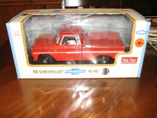 Sun Star 1:18 Scale 1965 Chevrolet Pickup C - 10 Truck Red Diecast W/box