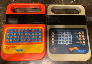 Vintage Speak & Spell And Speak & Math Texas Instruments