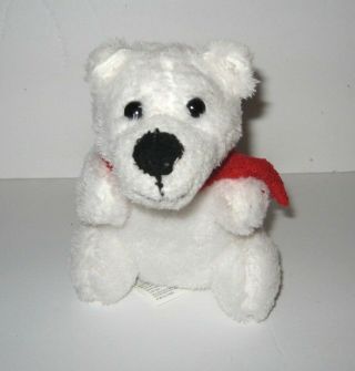 Greenbrier Plush White Polar Bear Red Scarf Christmas Winter Holiday Small 6 "