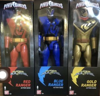 Power Rangers Ninja Steel Red Blue Gold 12 Inch Figures