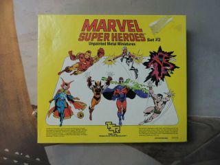 Vintage Marvel Heroes Unpainted Miniatures Set 2 Wolverine Magneto 1984
