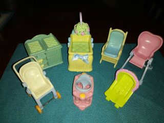 Loving Family Crib Bassinet Dresser Rocker Nursery Baby Furniture Fisher Price