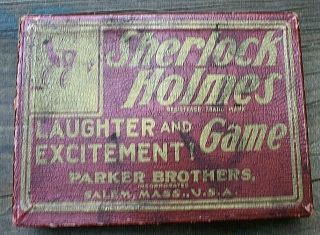 Rare Sherlock Holmes Vintage Antique Parker Brothers 1904 Card Game - Scarce Wow