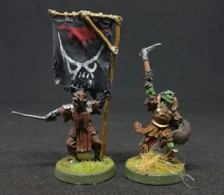 Mordor Orc Command Pro Painted Metal Models Captain,  Bearer Lotr Hobbit Oop