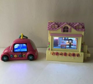 Mattel Pixel Chix Interactive Yellow House And Pink Road Trip Beetle Electronic