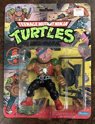 Vintage Tmnt Bebop 10 - Back 1988 Pink Face Teenage Mutant Ninja Turtles Rare