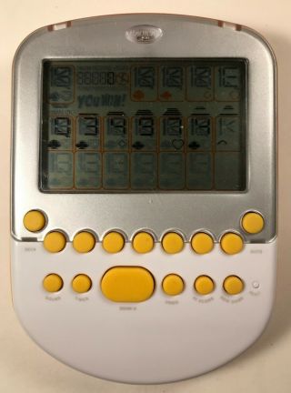 Radica Big Screen Solitaire 2008 Electronic Handheld Game Yellow Lighted Screen