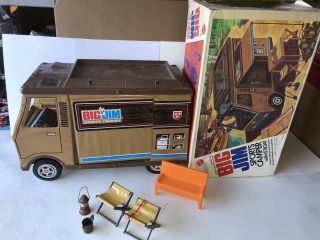 Vintage Mattel Big Jim Sports Camper With Accessories And Minty Early Box