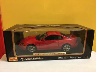 Maisto 1/18 2003 Terminator Ford Svt Mustang Cobra Coupe Red Special Edition