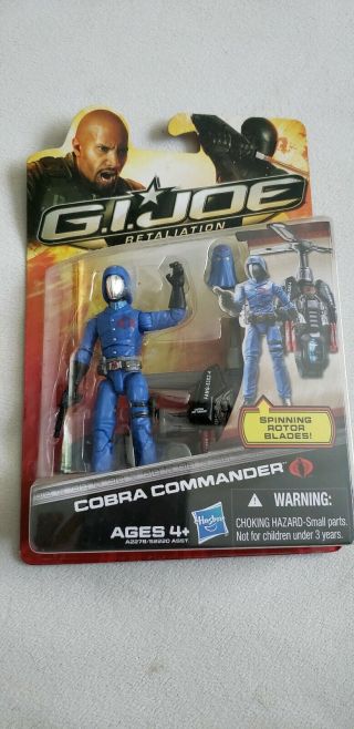 Gi Joe Retaliation Rare Blue Cobra Commander Action Figure In Pack Moc
