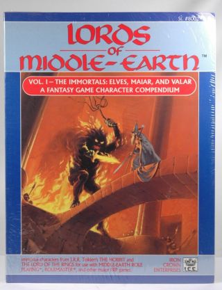 Merp Rpg Lords Of Middle Earth Vol 1 The Immortals Shrinkwrap Merp Iron Crown E
