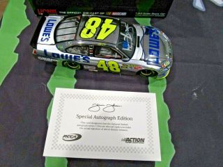 2011 JIMMIE JOHNSON AUTOGRAPHED SIGNED CHROME 100TH ANNIVERSARY 1/24 CAR. 3