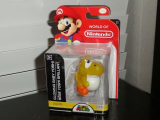 World Of Nintendo 2017 Mario Glowing Baby Yoshi 2.  5  Figure Series 2 - 7