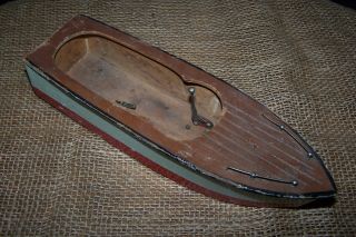 Vintage 1950’s Wooden Inboard Outboard Motor Boat Shell Hull