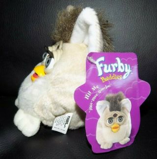 Very Happy 1999 Furby Buddies Plush Bean Bag Toy Tiger Electronics w/Tag 2
