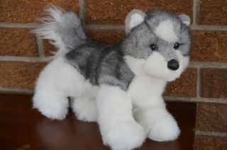 Plush Douglas Cuddle Toy Gray White Husky Wolf Dog Puppy Stuffed Animal Soft