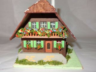 Vintage (1960s) German Wooden Ho Scale Building - Two Story Lodge - Style Building